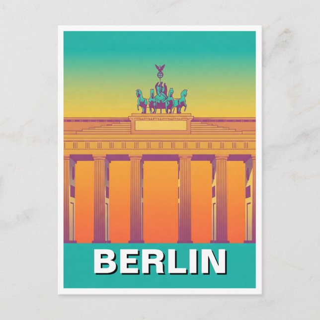 Berlin Germany Brandenburg Gate abstract Travel Postcard (Front)