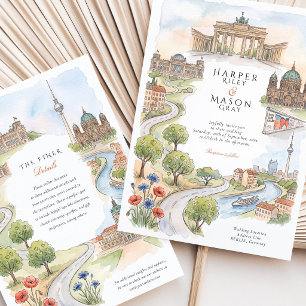 Berlin Germany Brandenburg Gate Dom Wedding Invitation