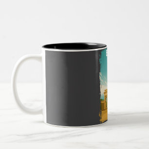 Berlin Germany Brandenburg Gate Vintage Travel Pos Two-Tone Coffee Mug