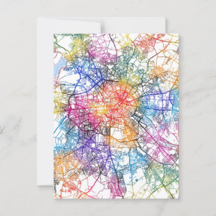 Berlin Germany City Map Postcard