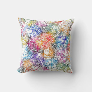 Berlin Germany City Map Throw Pillow