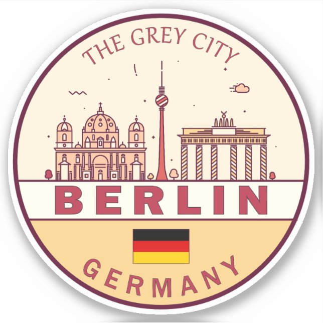 Berlin Germany City Skyline Emblem (Front)