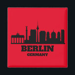 Berlin Germany Cityscape Landmark Magnet<br><div class="desc">Minimalist  Berlin artwork showing the famous sights of the german capital like the Brandenburg Gate or the TV Tower. Great souvenir and gift. This product can be personalized.</div>