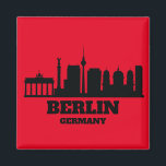 Berlin Germany Cityscape Landmark Magnet<br><div class="desc">Minimalist Berlin artwork showing the famous sights of the german capital like the Brandenburg Gate or the TV Tower. Great souvenir and gift. This product can be personalized.</div>