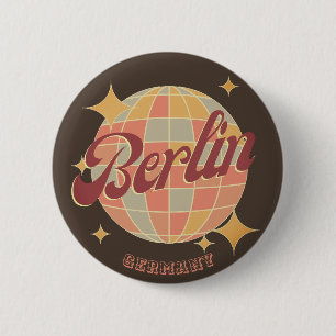 Berlin Germany Disco ball Retro Vintage 2 Inch Round Button