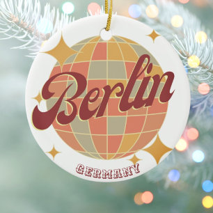 Berlin Germany Disco ball Retro Vintage Ceramic Ornament