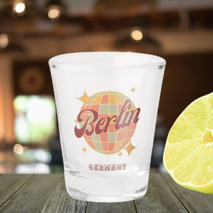 Berlin Germany Disco ball Retro Vintage Shot Glass