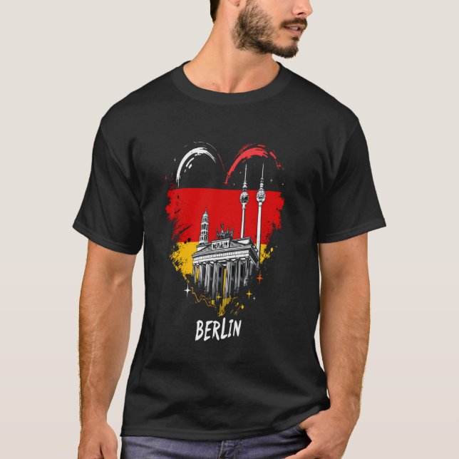 Berlin Germany Heart Flag T-Shirt (Front)