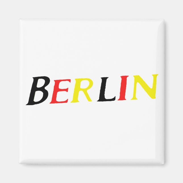 Berlin, Germany in Colours of Flag Magnet (Front)