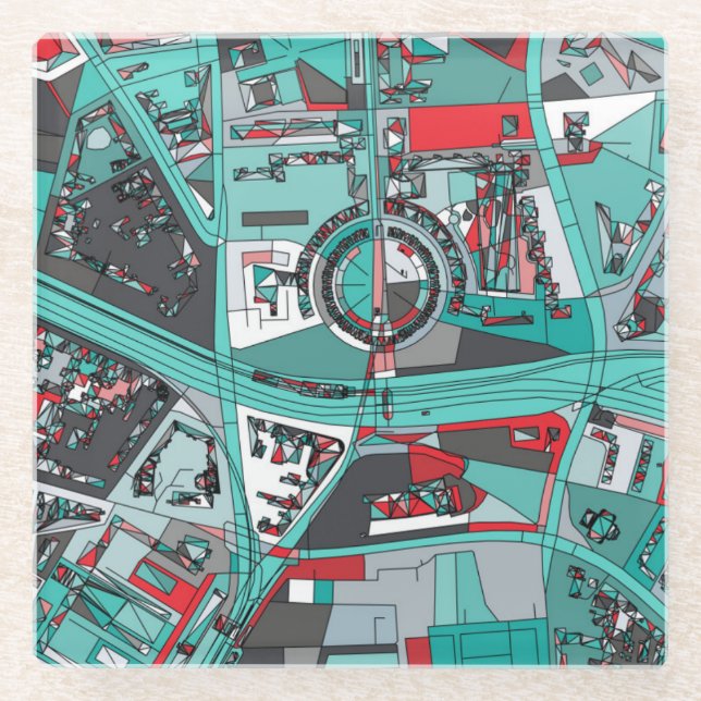 Berlin, Germany Map Glass Coaster (Front)