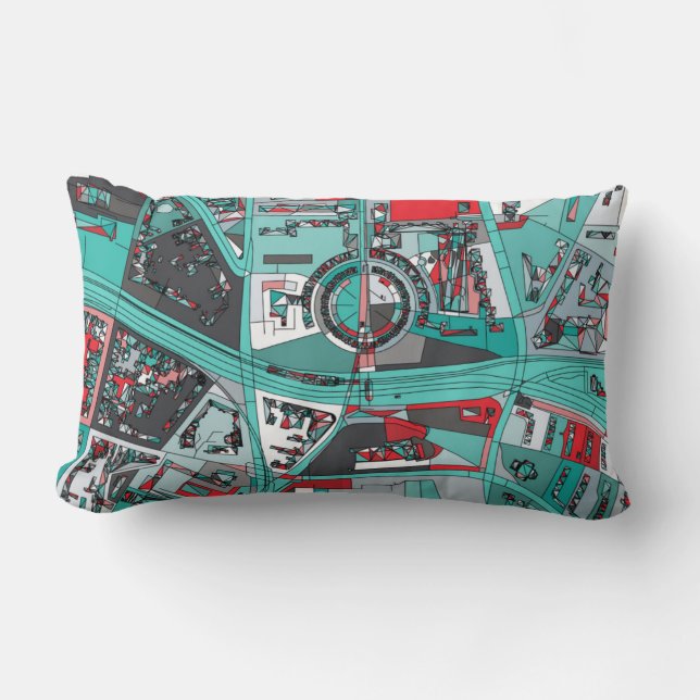 Berlin, Germany Map Lumbar Pillow (Front)