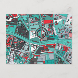 Berlin, Germany Map Postcard