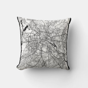 Berlin Germany Map Throw Pillow
