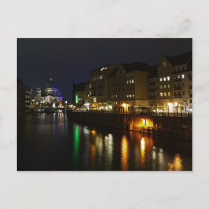 Berlin Germany Night Postcard Spree Nacht