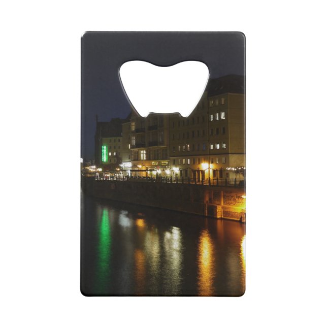 Berlin Germany Night Spree Deutschland Nacht Wallet Bottle Opener (Back)