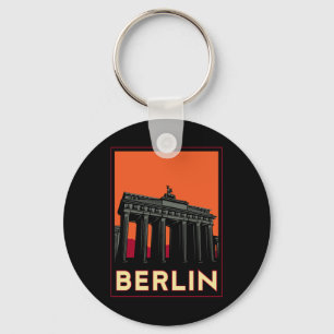 berlin germany oktoberfest art deco retro travel keychain
