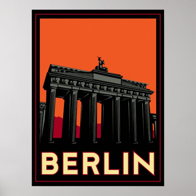 berlin germany oktoberfest art deco retro travel poster (Front)