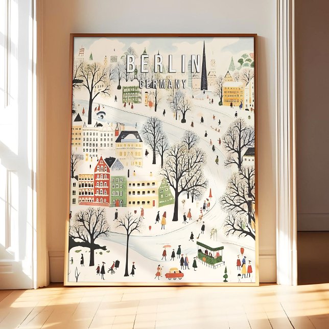 Berlin Germany Poster Art Print, Famous City Retro (Creator Uploaded)