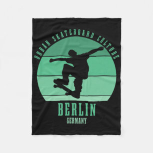 Berlin Germany Skateboarder Urn Skateboarding 4  Fleece Blanket