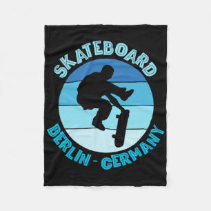 Berlin Germany Skateboarder Urn Skateboarding Fleece Blanket