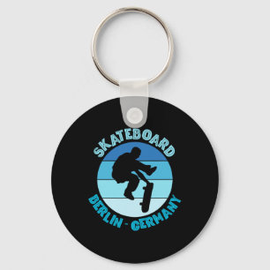 Berlin Germany Skateboarder Urn Skateboarding  Keychain