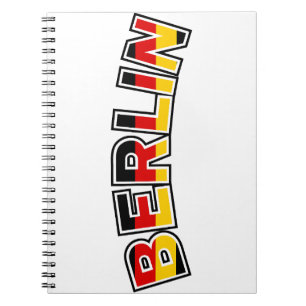 Berlin, Germany, text with Germany flag colors Notebook