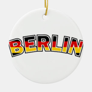 Berlin, Germany, text with Germany flag colours Ceramic Ornament