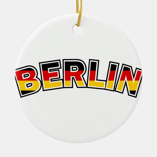Berlin, Germany, text with Germany flag colours Ceramic Ornament (Front)