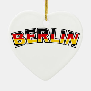 Berlin, Germany, text with Germany flag colours Ceramic Ornament