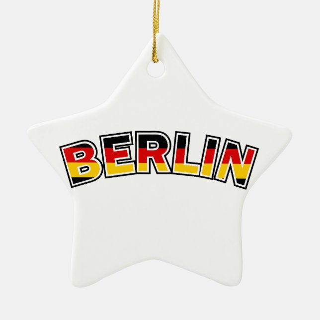 Berlin, Germany, text with Germany flag colours Ceramic Ornament (Front)