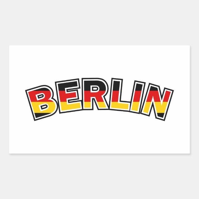 Berlin, Germany, text with Germany flag colours Sticker (Front)