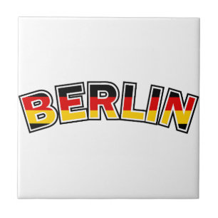 Berlin, Germany, text with Germany flag colours Tile