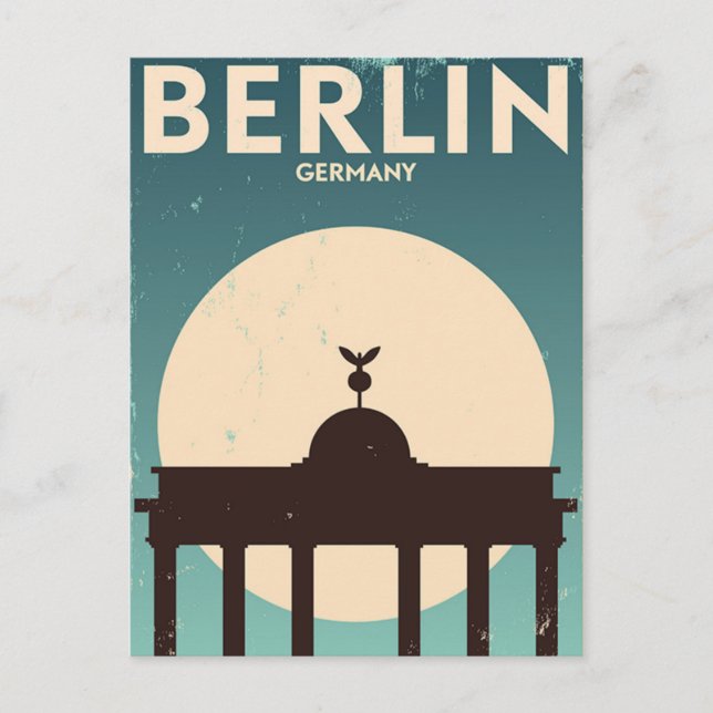 Berlin Germany train Travel Art Vintage  Postcard (Front)