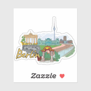  Berlin Germany Travel Sticker, German Vacation