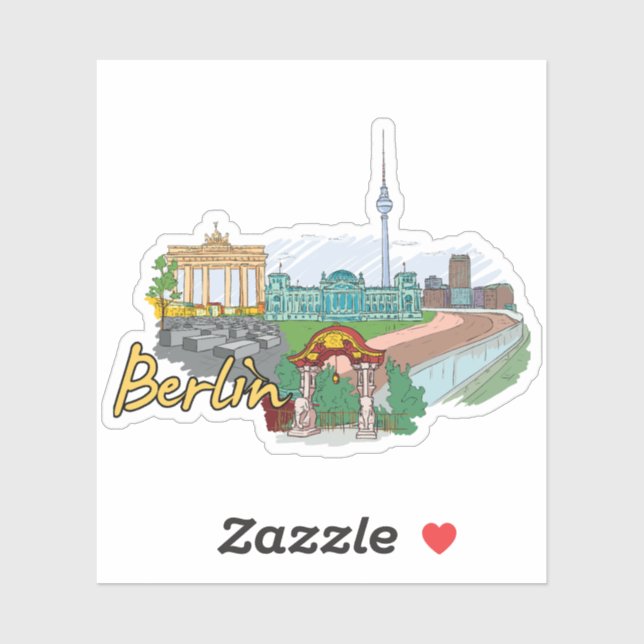  Berlin Germany Travel Sticker, German Vacation (Sheet)