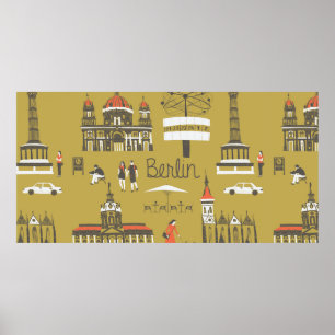 Berlin landmarks and monuments poster