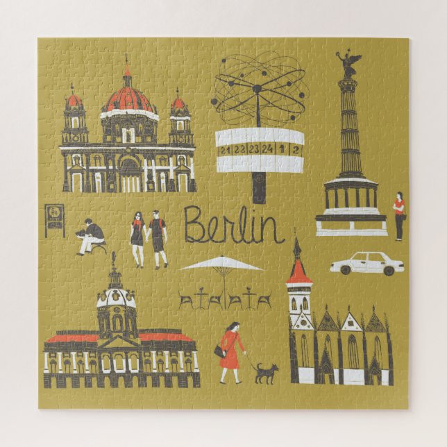 Berlin Landmarks, Monumental Illustration. Jigsaw Puzzle (Vertical)