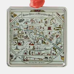 Berlin living and amusement plan metal ornament