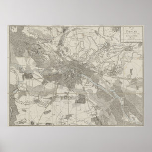 Berlin Map, Plan of the City, Surrounding District Poster