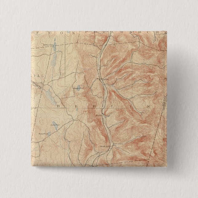Berlin, Massachusetts 2 Inch Square Button (Front)