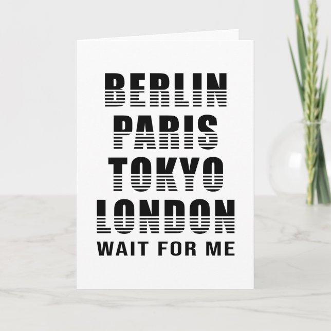 Berlin Paris Tokyo London Cities City Funny Gift Card (Front)