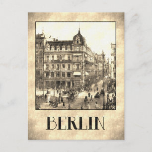 Berlin retro antique Unter den Linden grungy Postcard