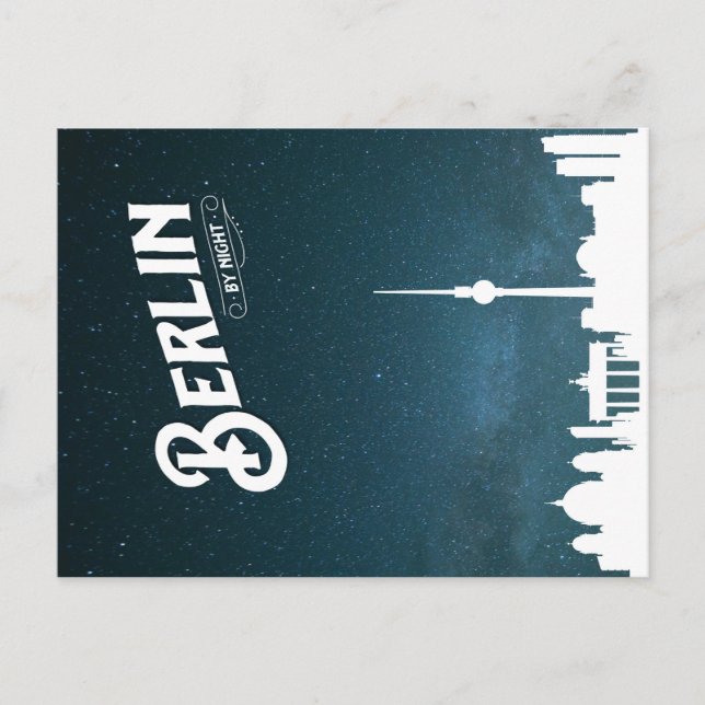 Berlin skyline de nuit, Berlin Allemagne - Carte p (Devant)