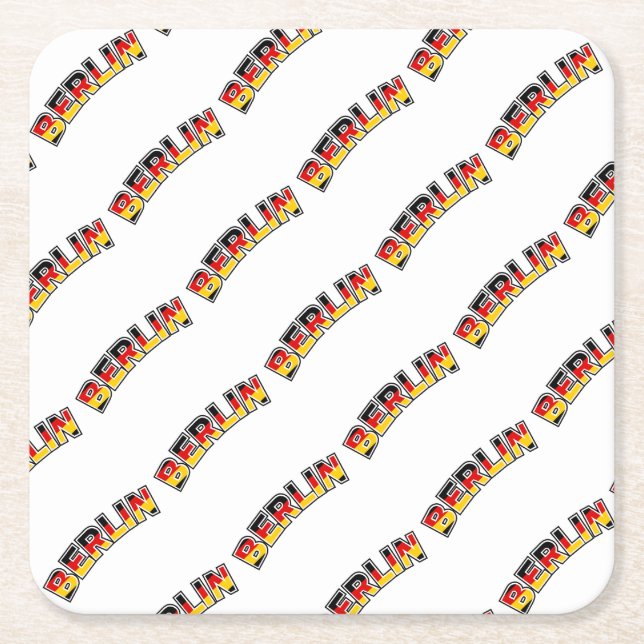 Berlin Square Paper Coaster (Front)