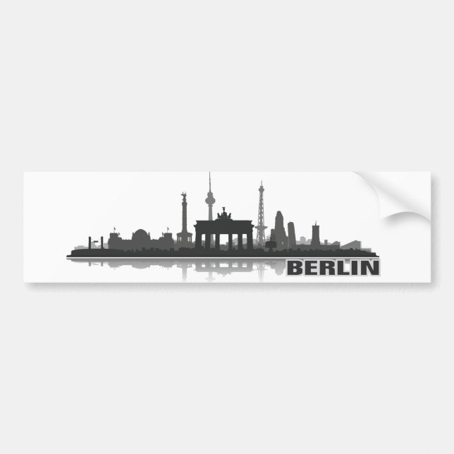 Berlin Stadt Skyline - Autosticker Bumper Sticker (Front)