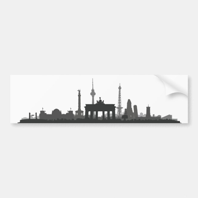 Berlin Stadt Skyline - Autosticker Bumper Sticker (Front)