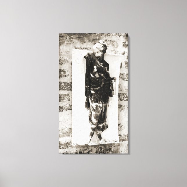 Berlin Statue | Black + White Canvas Print (Front)