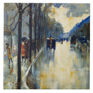 Berlin Street in Late Fall, famous artwork,  Tile