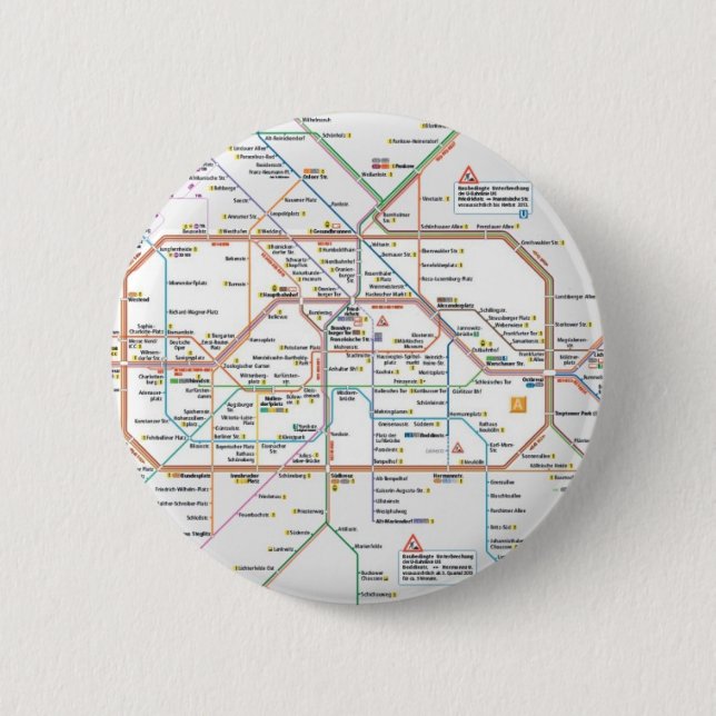Berlin subway 2 inch round button (Front)
