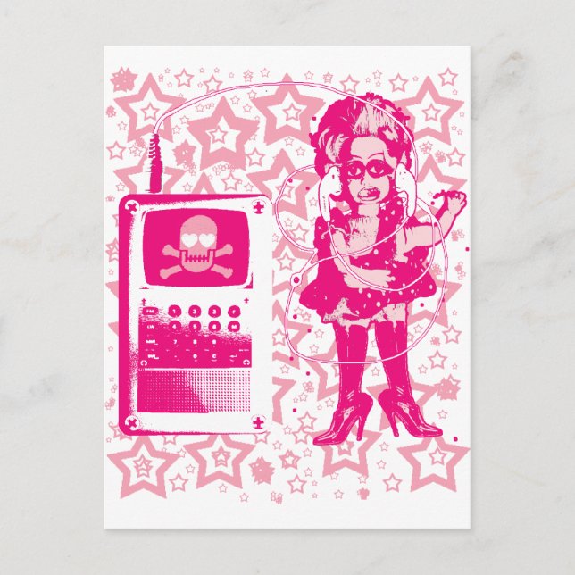 Berlin-Techno-Tusii doll pink Postcard (Front)